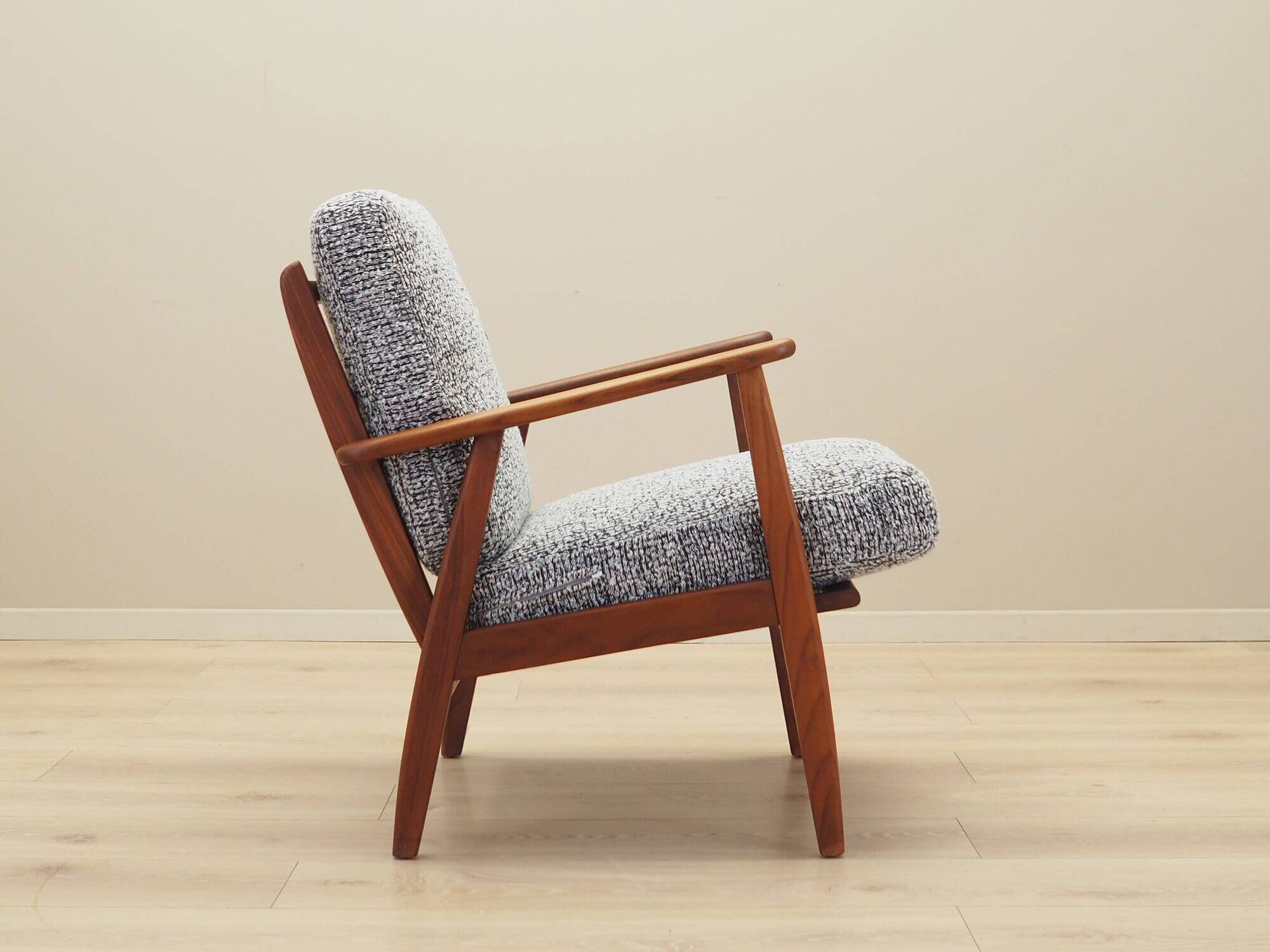 Danish armchair in wood and fabric, 1970s