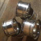 Set of 4 silver metal napkin rings