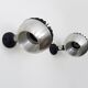 Pair of adjustable chrome eyeball wall lights. Diameter 17 cm - 6.69 " 70s-80s
