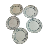 Set of 5 antique plates ridgways royal semi porcelain england delft