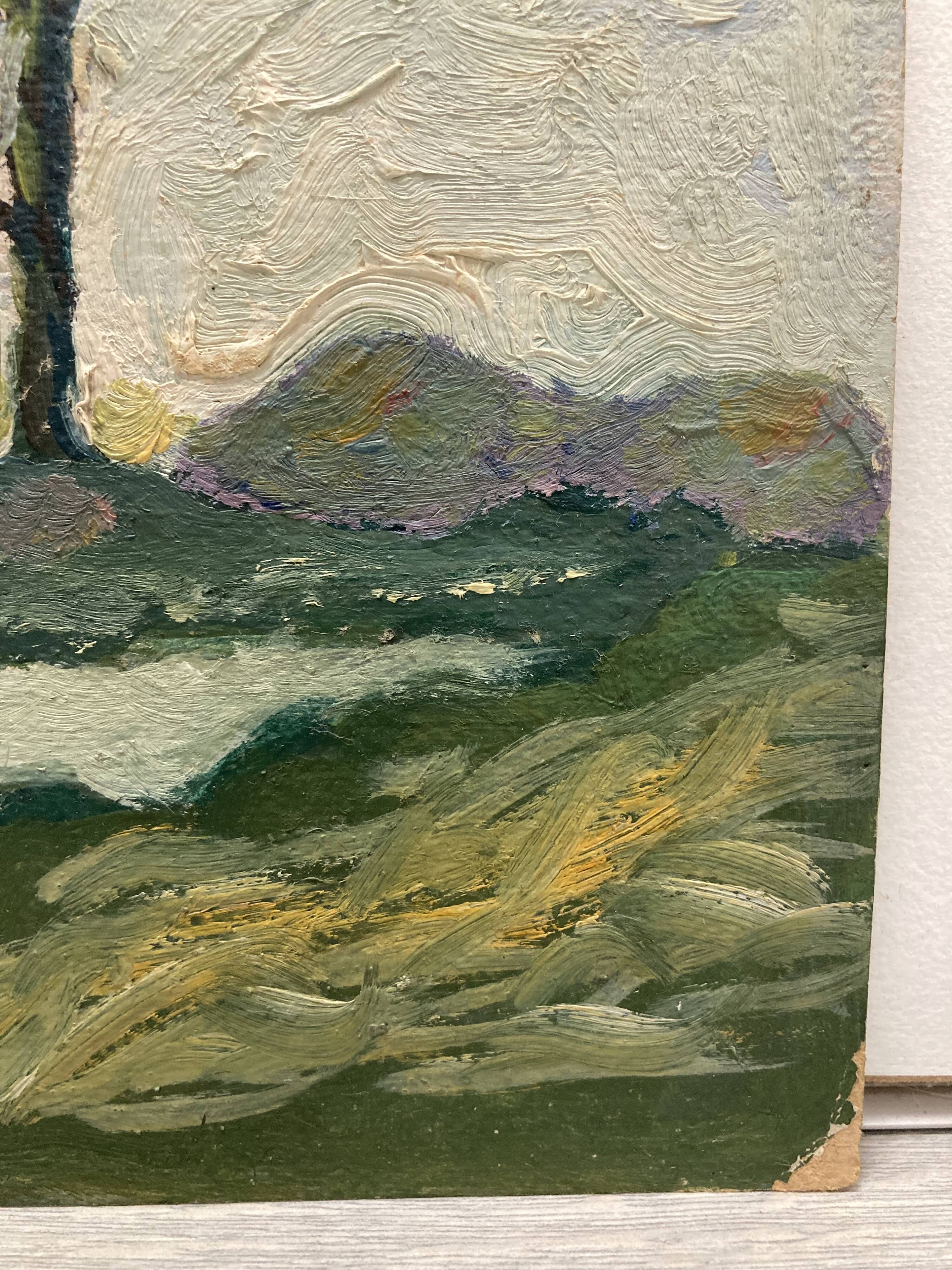 Pine painting and vintage river