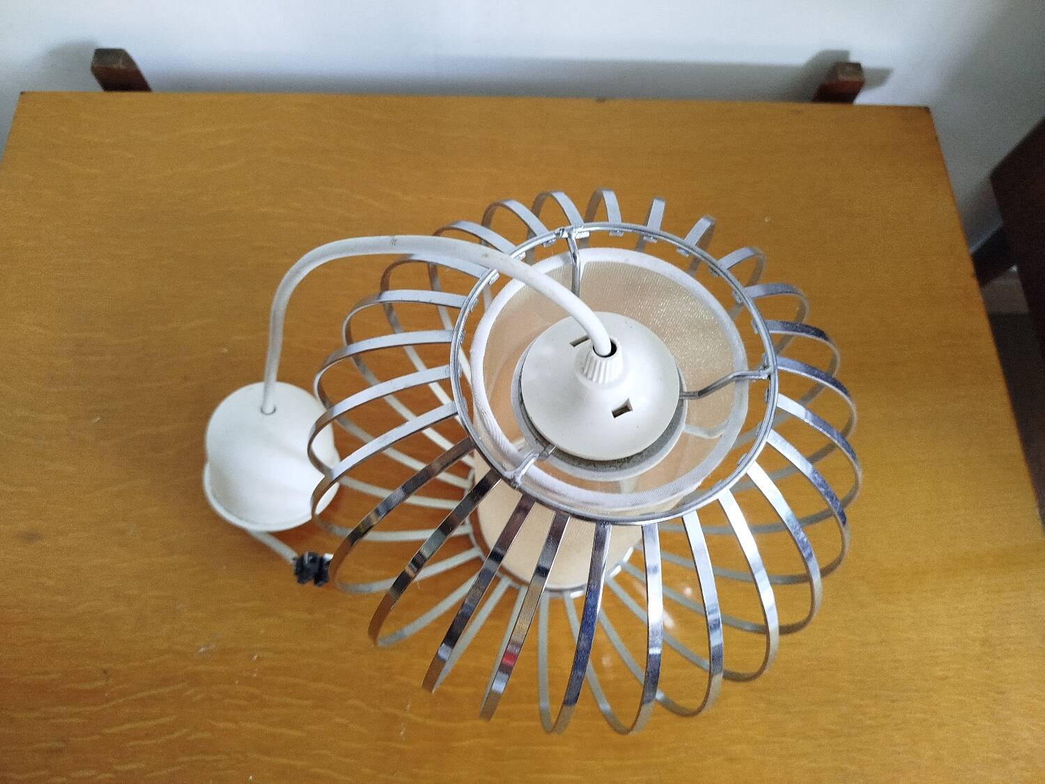 Vintage stainless steel pendant light, 1990s