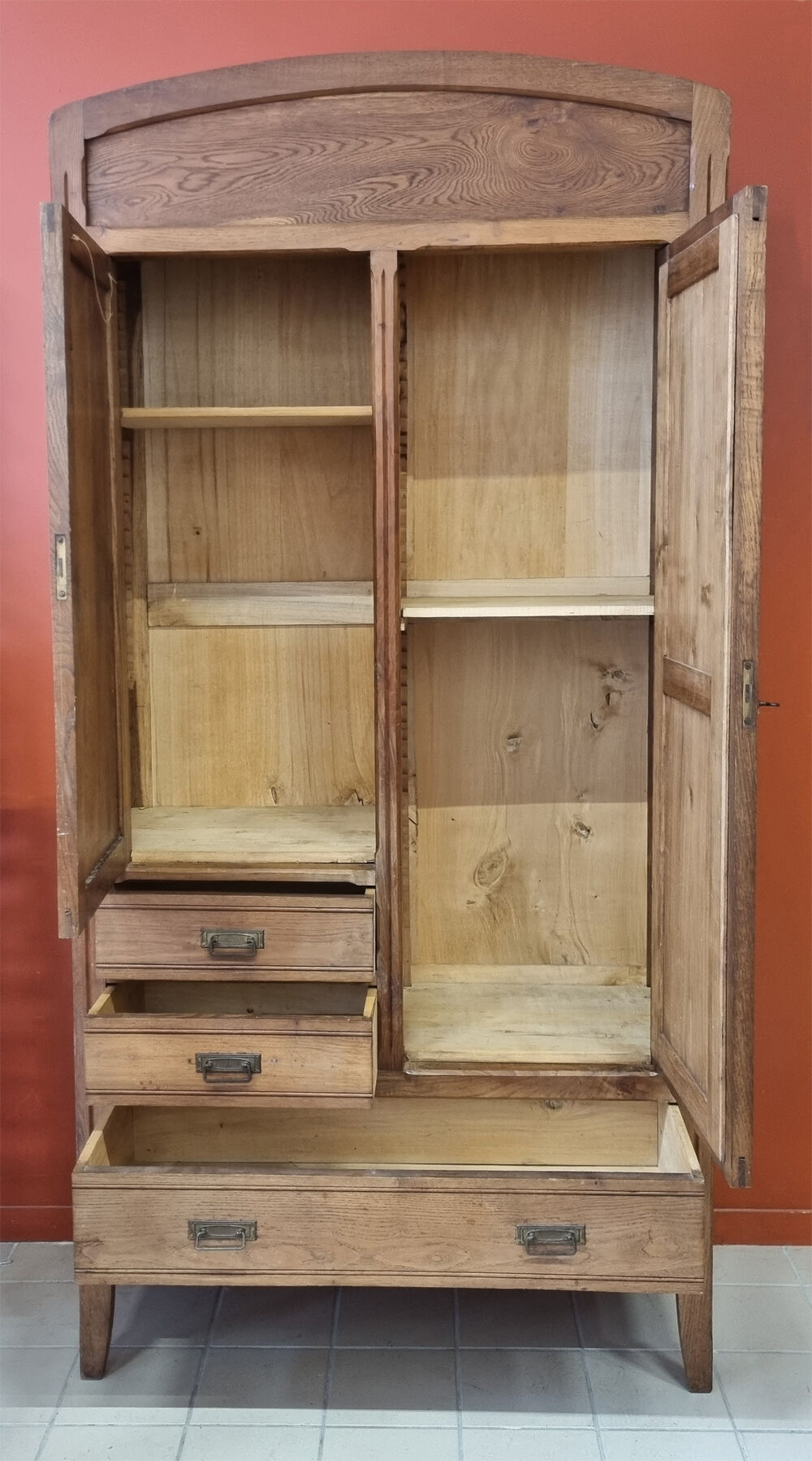 Parisian wooden wardrobe, 3 in 1, vintage 60s