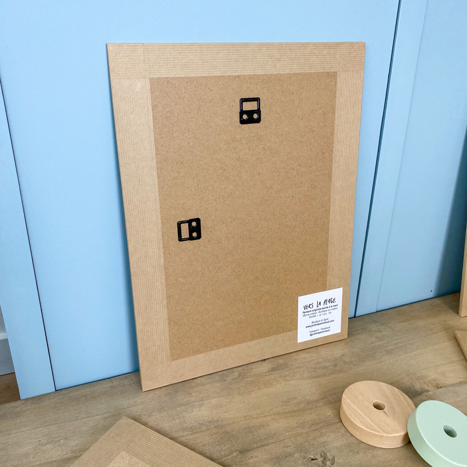 Original painting under glass "To the beach"