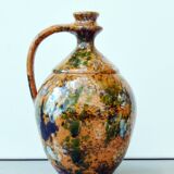 Pichet à eau très décoratif émaillé Teimel Istvan Obanya Boros kancso poterie