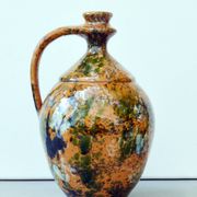 Very Decorative Water Jug Glazed Teimel Istvan Obanya Boros kancso pottery
