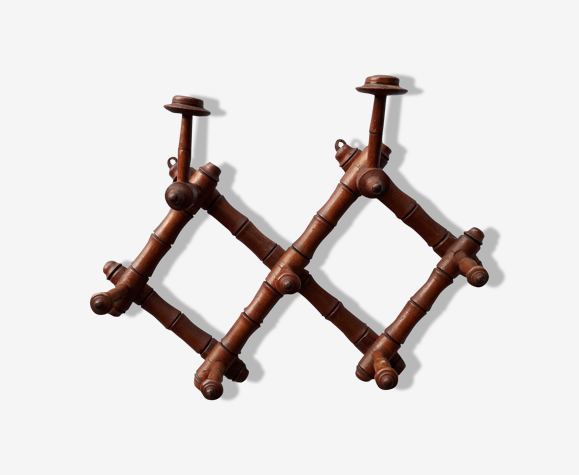 Wooden bistro coat rack with hat holder