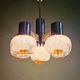 Mazzega chandelier in Murano glass and chrome-plated metal, 1970s