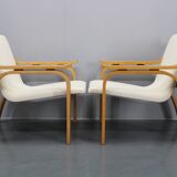 1970s Pair of Rare Restored Armchairs in the Style of Marco Zanuso, Czechoslovakia