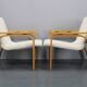 1970s Pair of Rare Restored Armchairs in the Style of Marco Zanuso, Czechoslovakia