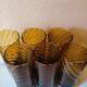 6 70's amber long drink glasses