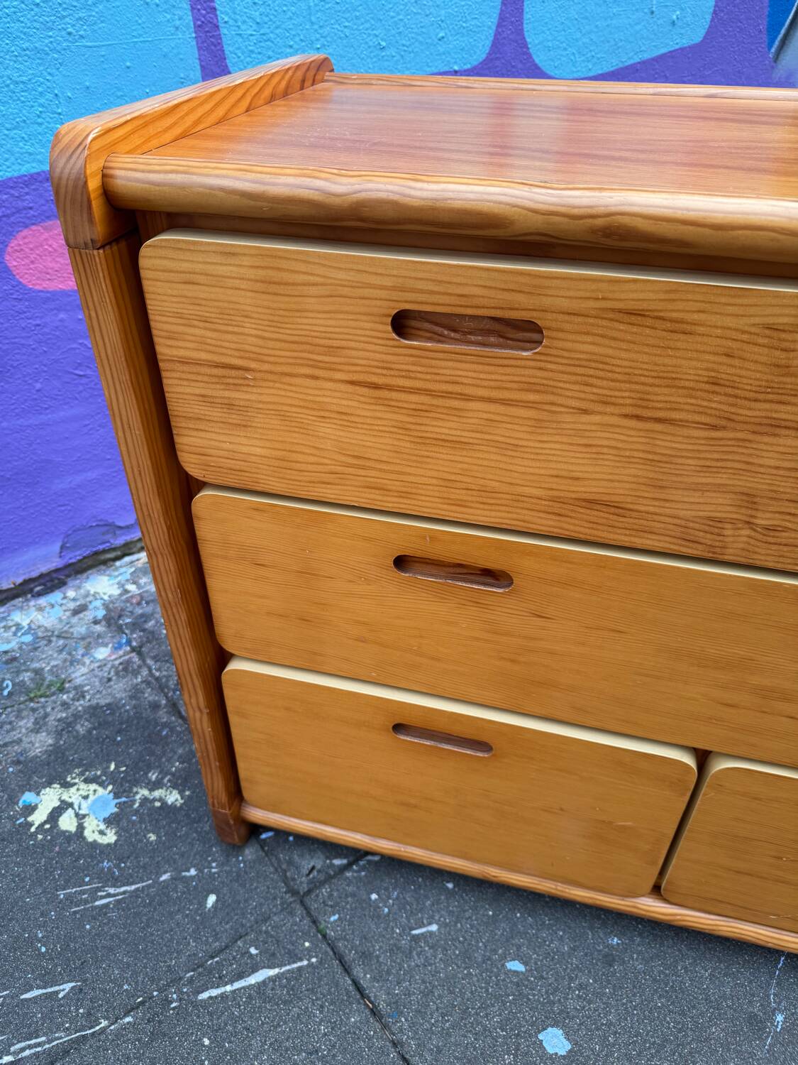 Vintage pine chest of drawers, 1980s