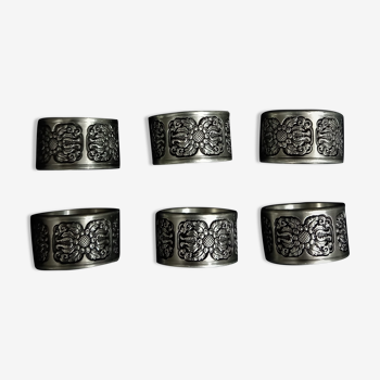 Six rings of pewter napkins from Royal Selangor
