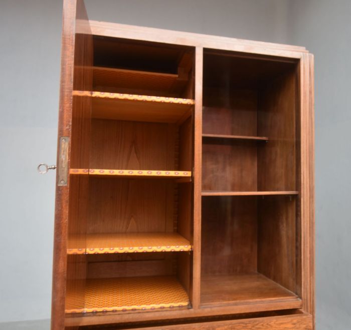 Bahut high art deco 1930 display case door shelf 4 rosewood drawers