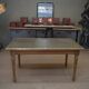 Oak and brass dining table Banque de France 1900