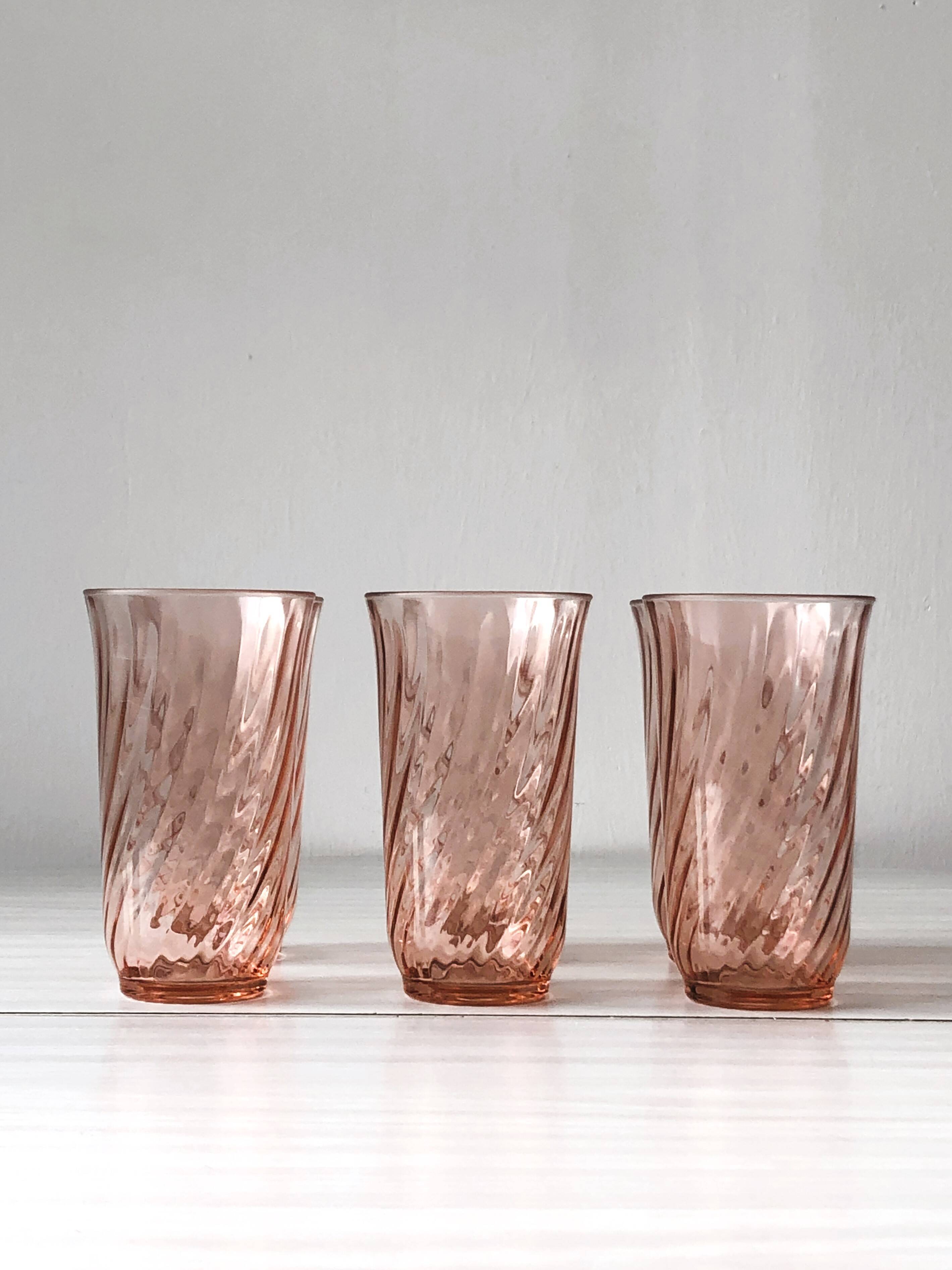 Set of 6 water glasses - lemonade rosaline luminarc arcoroc twisted
