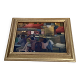 Oil painting signed canvas dimensions: height -32.5 cm - width 42 cm -