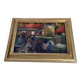 Oil painting signed canvas dimensions: height -32.5 cm - width 42 cm -