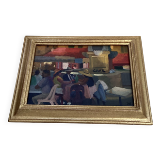 Oil painting signed canvas dimensions: height -32.5 cm - width 42 cm -