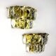 Pair of Kinkeldey 2-tier cut crystal wall sconces, gilt brass, Germany, 1970s