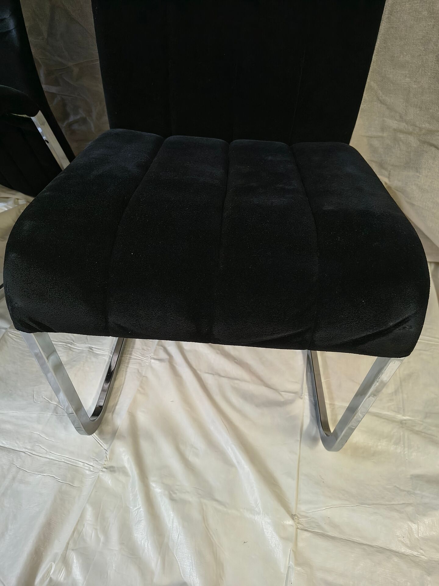 Vintage chrome chairs from the early 1980s.