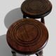 Mid-Century Chestnut Wood Stools Attributed to Charles Dudouyt, 1950s