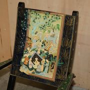 Fauteuil pliant anglo-indien vintage peint à la main