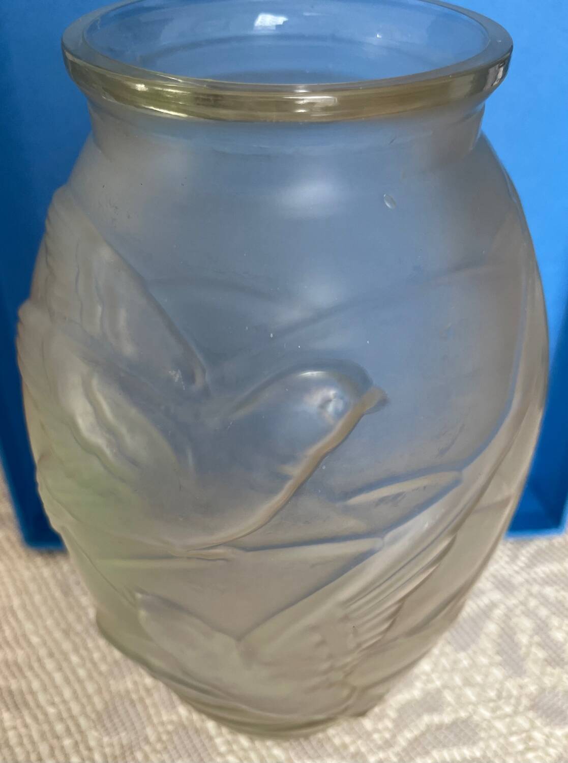 Art Nouveau frosted glass vase