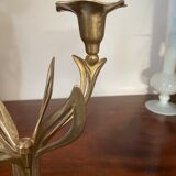Brass flower candlestick