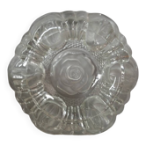 Cendrier vide-poche verre épais motif de fleurs, style Art nouveau