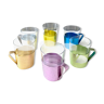 Coloured tea glasses, Midcentury glasses set, tea cups, cups pastel