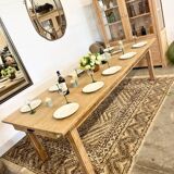 Large renovated solid oak farmhouse table