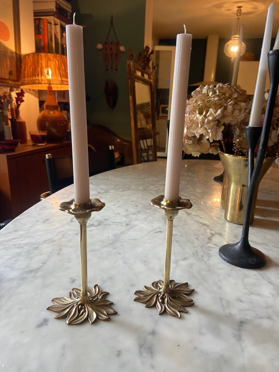 Pair of vintage brass candlesticks