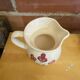 Old Service Juice Jug + 6 White Ceramic Glasses with Flower Wine Decor