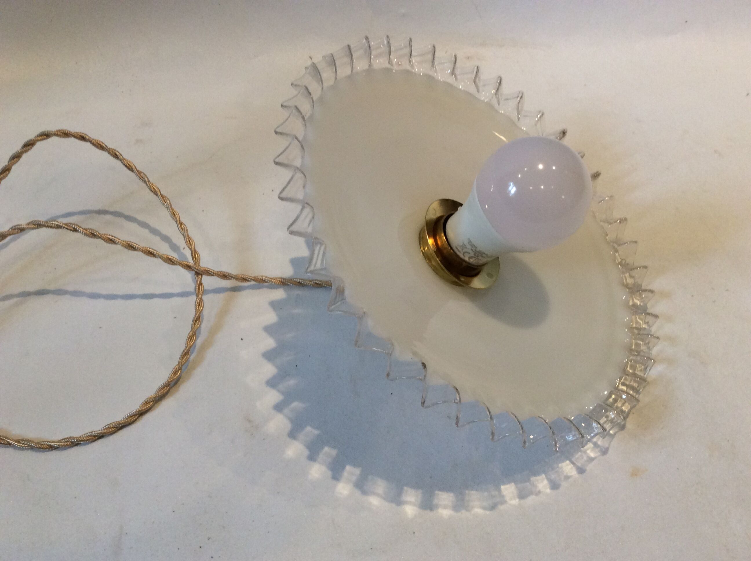 Vintage opaline pendant light