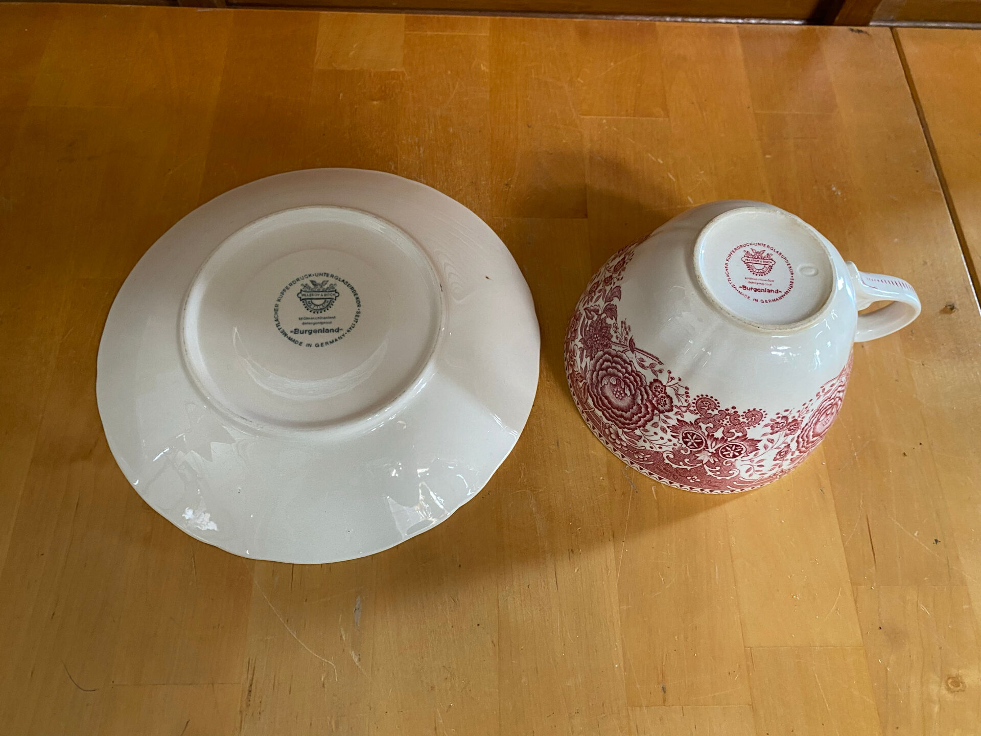 Cup + saucer antique villeroy & boch burgenland model ceramic
