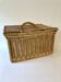 Vintage wicker basket with closure and handle