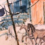 Watercolor "Circus" 1970s