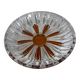 Vintage cut crystal pocket bowl with amber centre – 1960s/70s