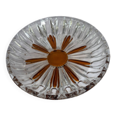 Vintage cut crystal pocket bowl with amber centre – 1960s/70s