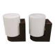 A set of vintage Wall Lamps in ABS Plastic and White Glass, Finland 1980s