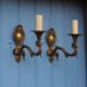 Vintage rams head French Bronze Wall Sconces wall lights C1930s Pair