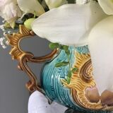Art Nouveau planter barbotine Majolica 19th