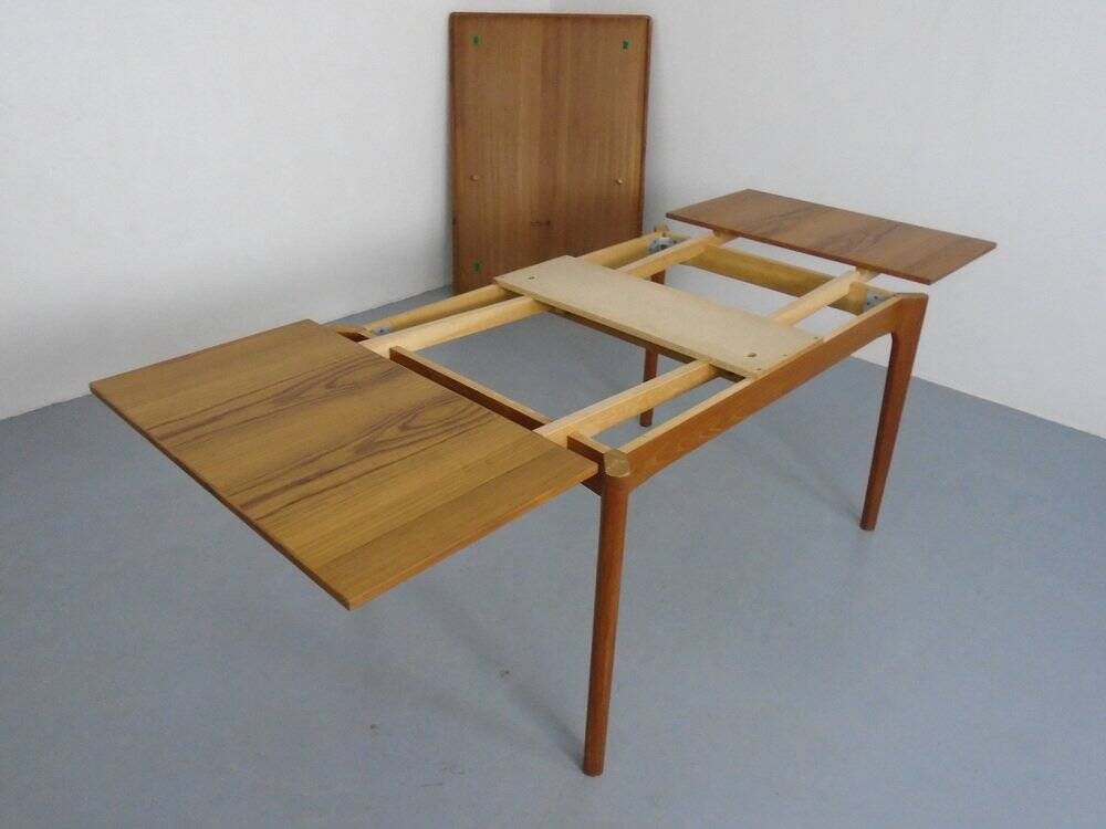 Extendable Teak Dining Table by Henning Kjærnulf for Velje Møbelfabrik, 1960s