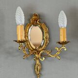 Pair of Louis XV Style Mirror Wall Sconces, 20th Century