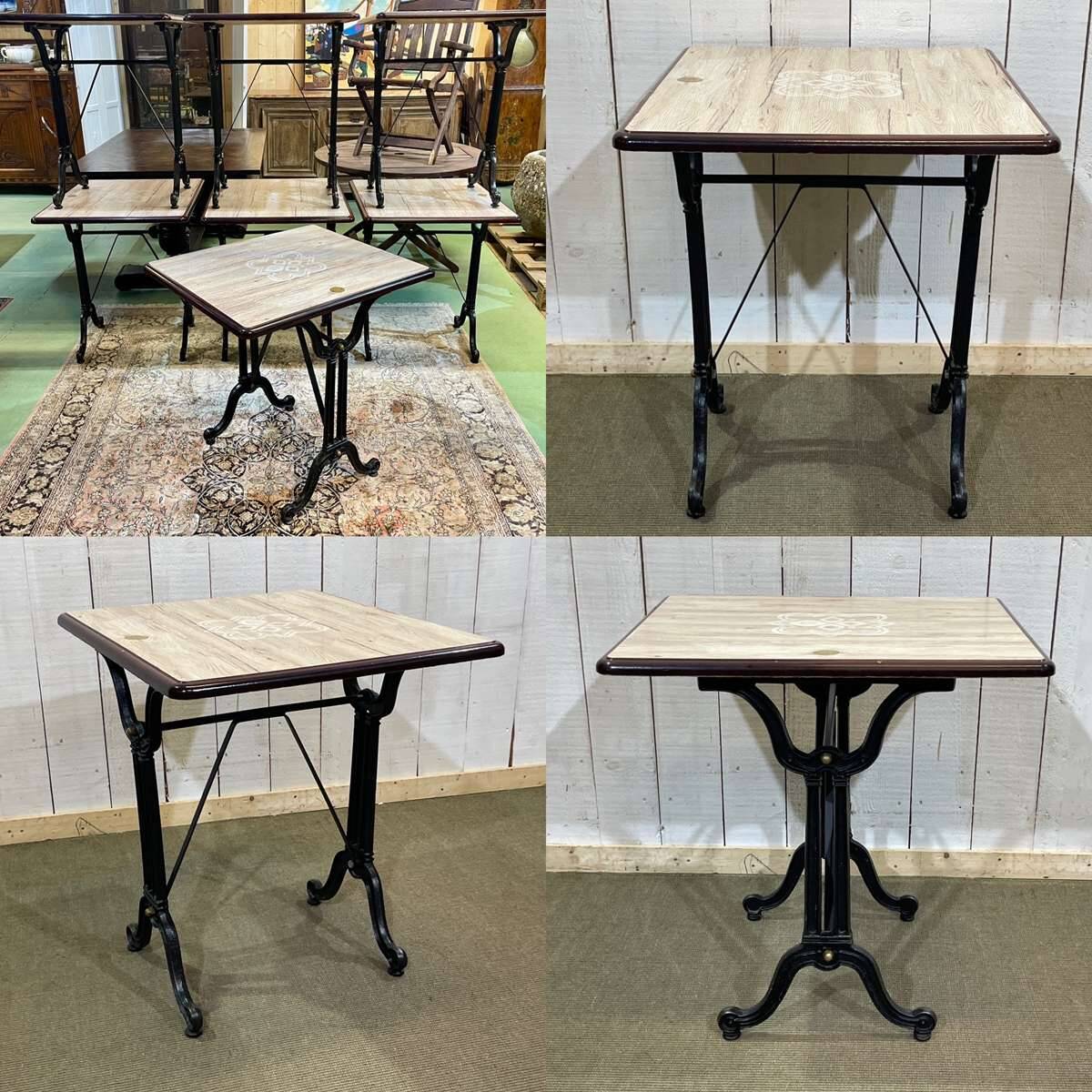 Bistro table with cast iron base - modern design