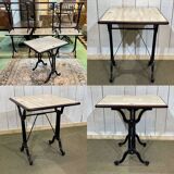 Bistro table with cast iron base - modern design