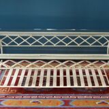 50s coffee table in beaten iron and 135 x 75 cm glass
