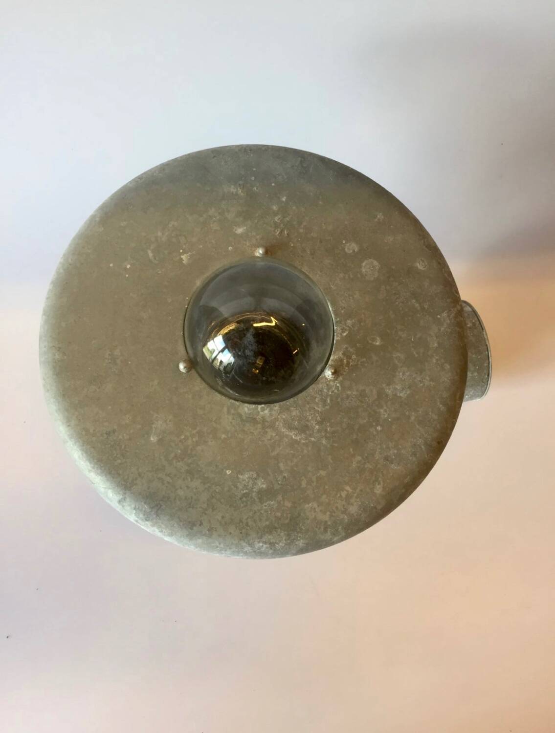 Classic Danish Vintage Outdoor Wall Lamp in Galvanized Steel