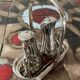 Vintage Swans salt and pepper shaker set in silver metal